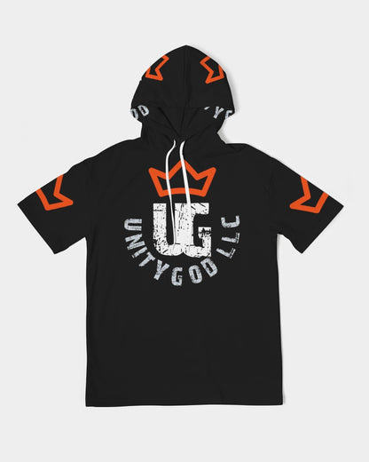 red UNITYGOD Logo Men's Premium Heavyweight Short Sleeve Hoodie