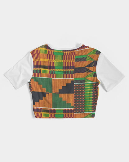 Kente Women's Twist-Front Cropped Tee