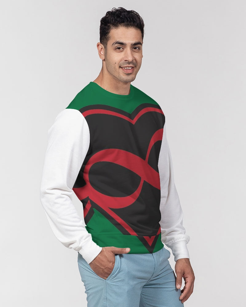 Black polyamorous flag Men's Classic French Terry Crewneck Pullover