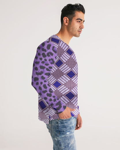 Purple Leopard Men's Long Sleeve Tee