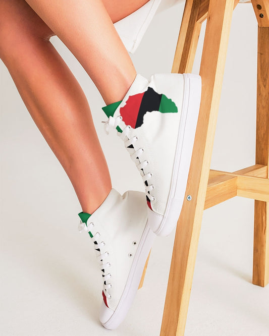 Pan African continental symbol Women's Hightop Canvas Shoe