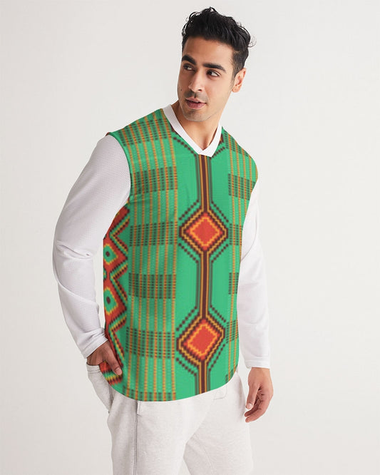 Kente variant 1 Men's Long Sleeve Sports Jersey