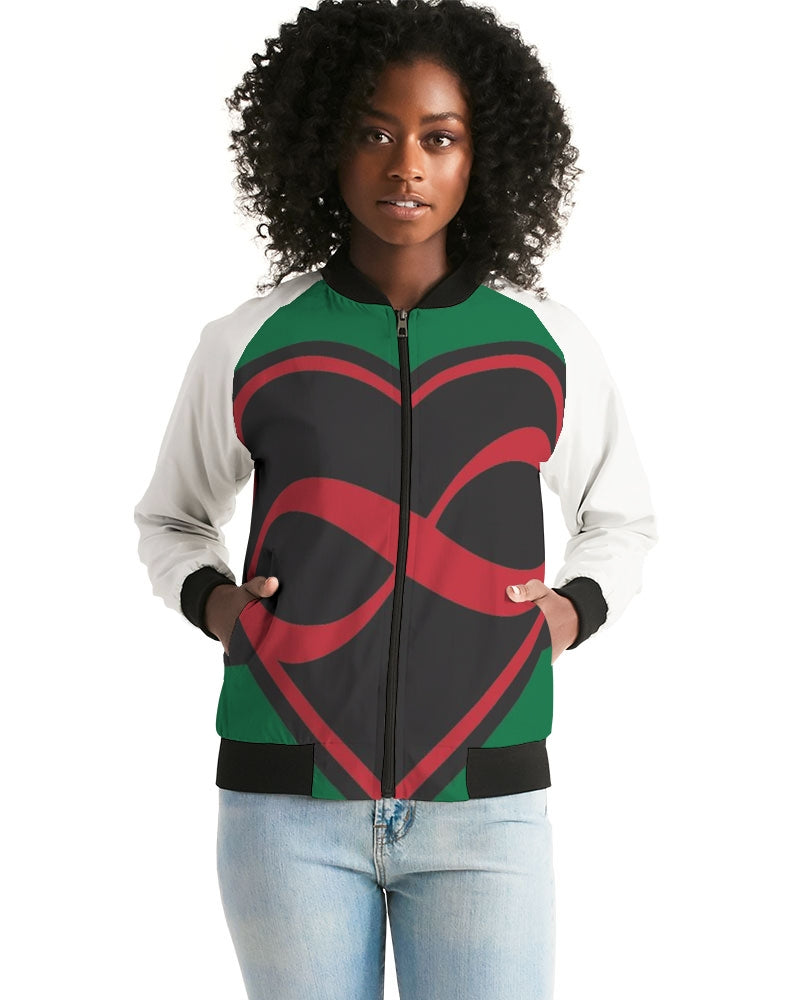 Black polyamorous flag Women's Bomber Jacket