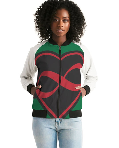 Black polyamorous flag Women's Bomber Jacket