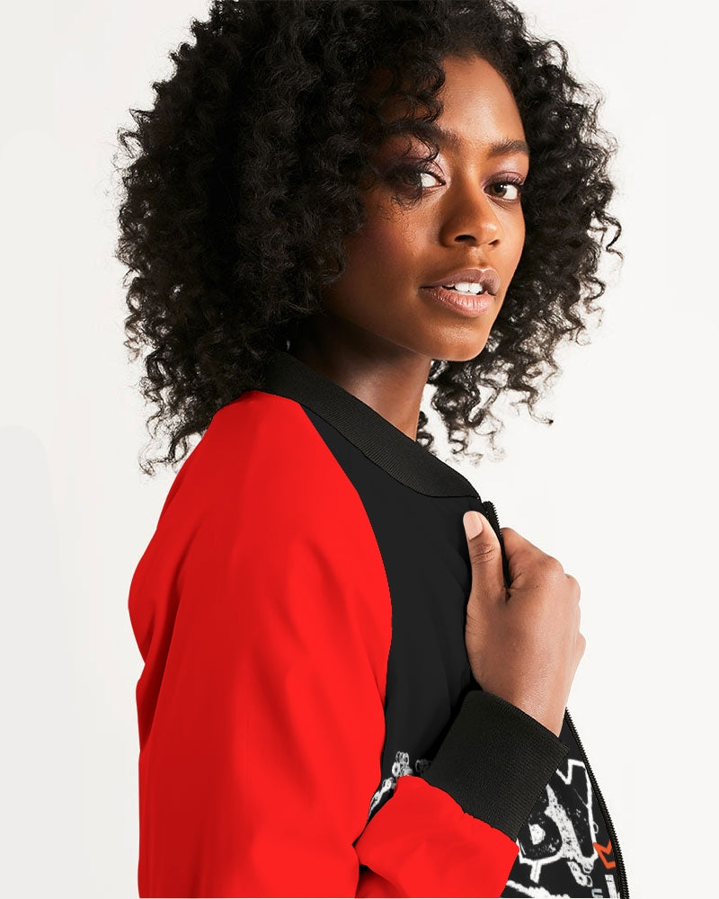 Poly By Nature Women's All-Over Print Bomber Jacket
